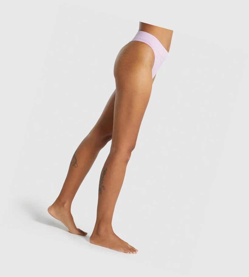 Gymshark Seamless High Rise Thong Undertøy Dame Lyse Rosa | OMTHLQ756