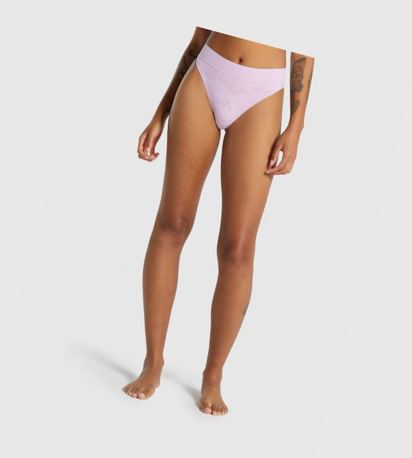 Gymshark Seamless High Rise Thong Undertøy Dame Lyse Rosa | OMTHLQ756