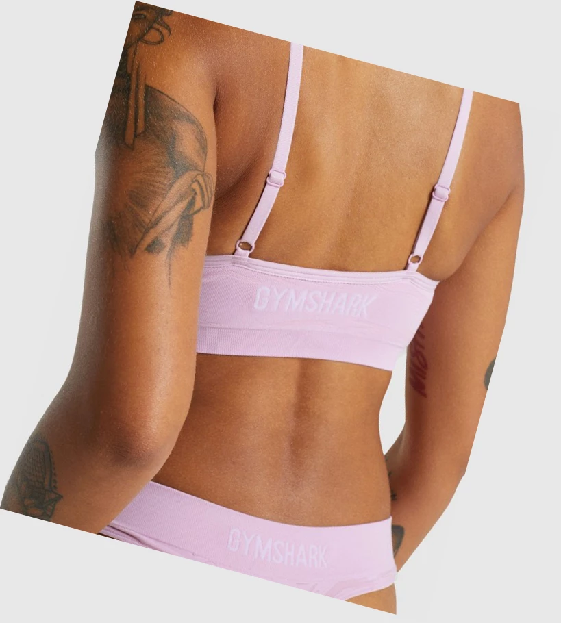 Gymshark Seamless Low Neck Bralette Undertøy Dame Lyse Rosa | MSUTOK970