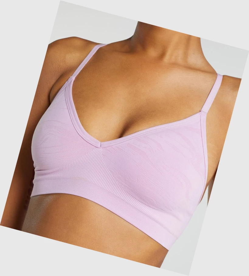 Gymshark Seamless Low Neck Bralette Undertøy Dame Lyse Rosa | MSUTOK970