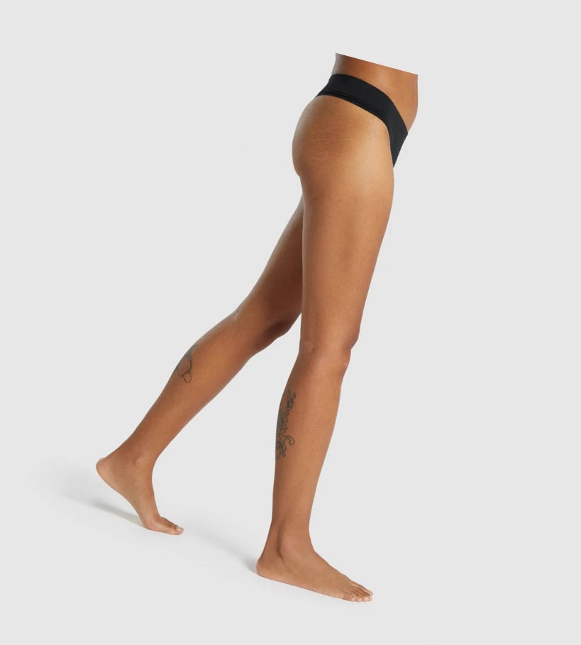 Gymshark Seamless Low Rise Thong Undertøy Dame Svarte | JAPBWF062