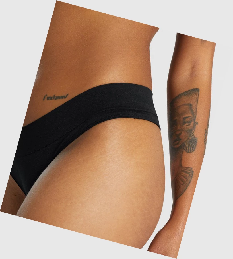 Gymshark Seamless Low Rise Thong Undertøy Dame Svarte | JAPBWF062