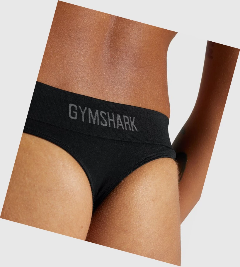 Gymshark Seamless Low Rise Thong Undertøy Dame Svarte | JAPBWF062