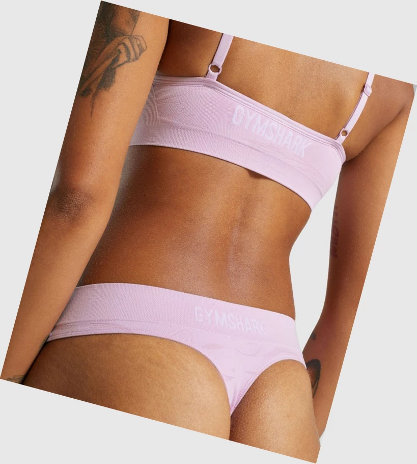 Gymshark Seamless Low Rise Thong Undertøy Dame Lyse Rosa | ZCUANS849