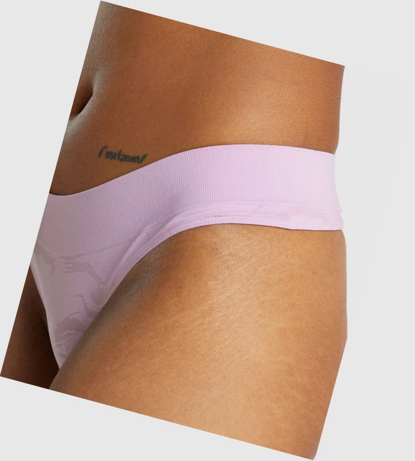 Gymshark Seamless Low Rise Thong Undertøy Dame Lyse Rosa | ZCUANS849