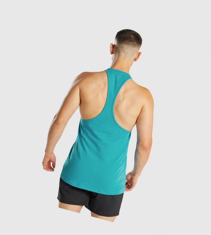 Gymshark Sharkhead Infill Singlet Herre Blå | GIVHTQ189