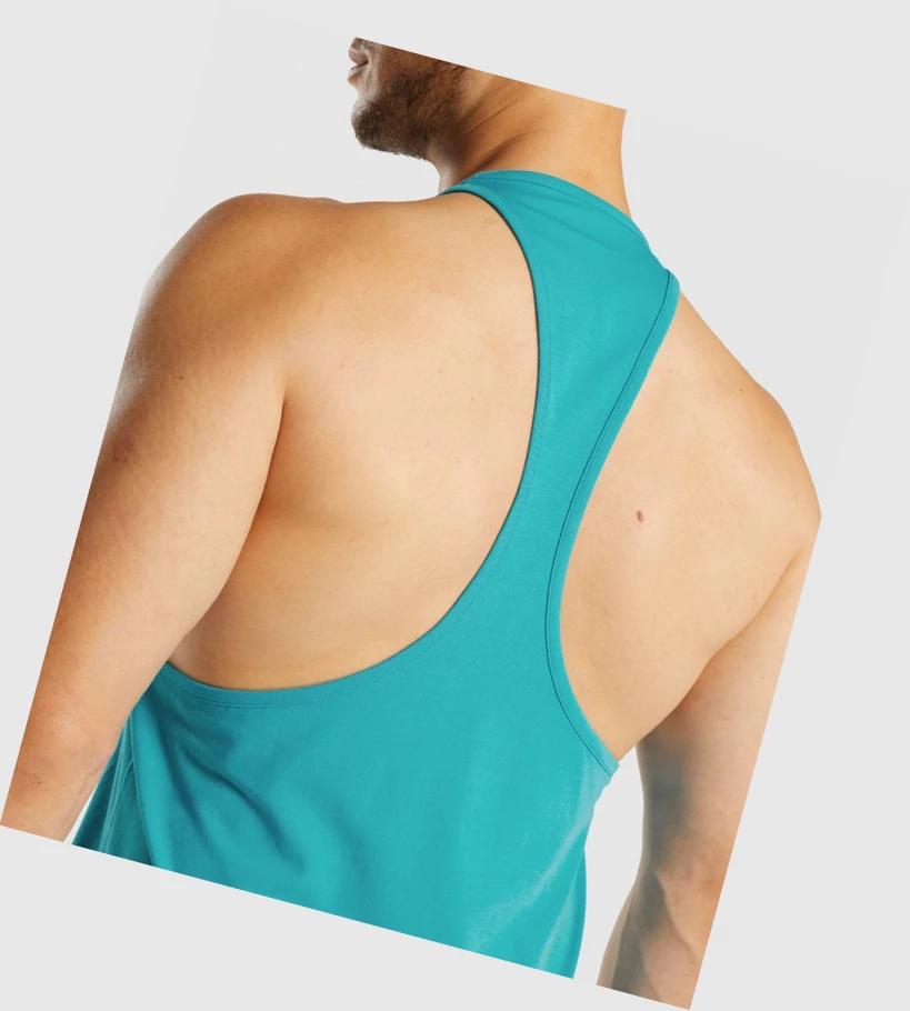 Gymshark Sharkhead Infill Singlet Herre Blå | GIVHTQ189