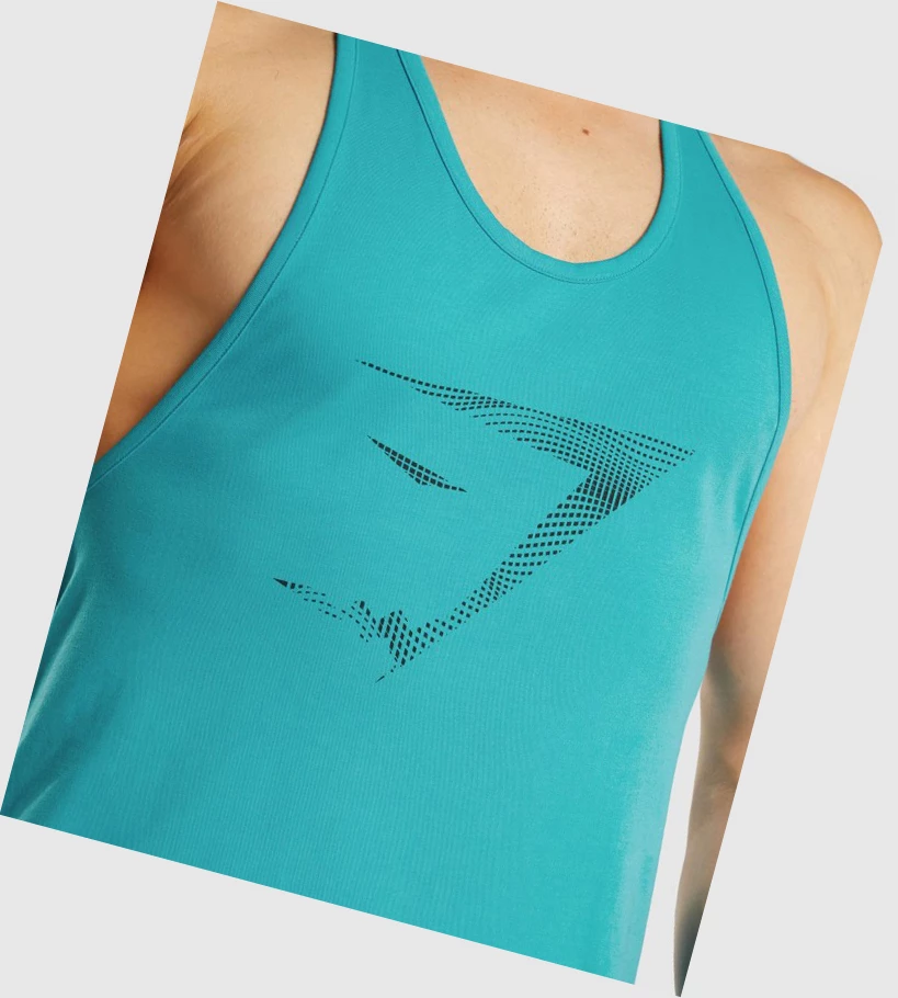 Gymshark Sharkhead Infill Singlet Herre Blå | GIVHTQ189