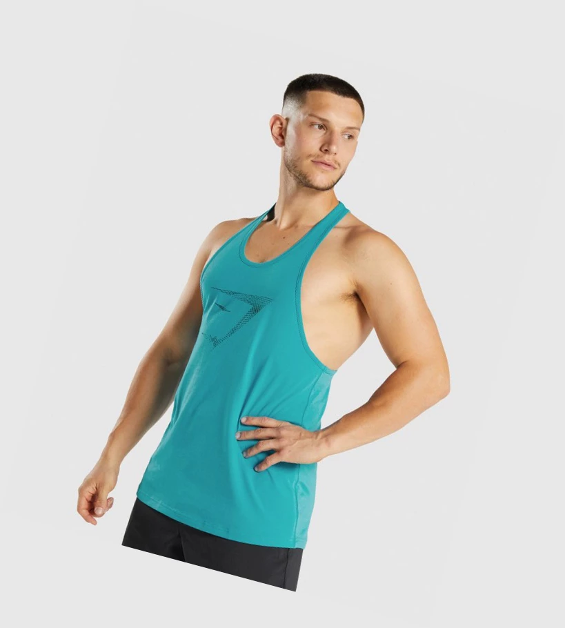 Gymshark Sharkhead Infill Singlet Herre Blå | GIVHTQ189