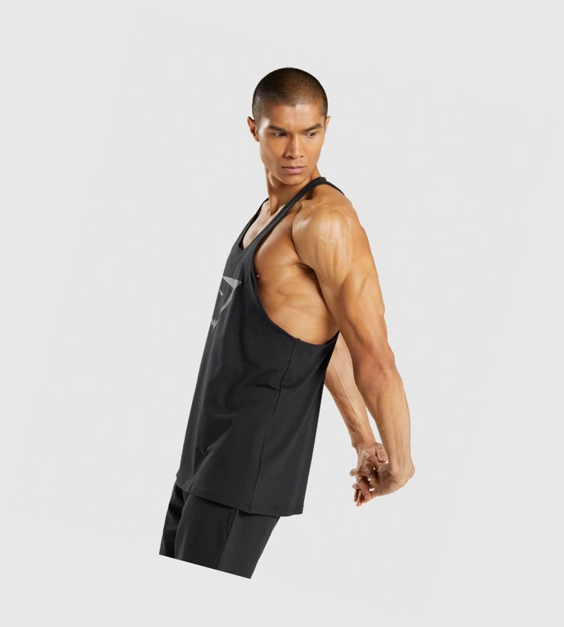 Gymshark Sharkhead Infill Singlet Herre Svarte | OGISAP519