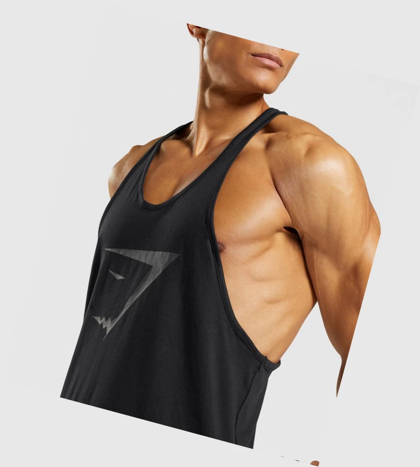 Gymshark Sharkhead Infill Singlet Herre Svarte | OGISAP519