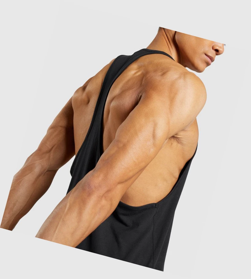 Gymshark Sharkhead Infill Singlet Herre Svarte | OGISAP519