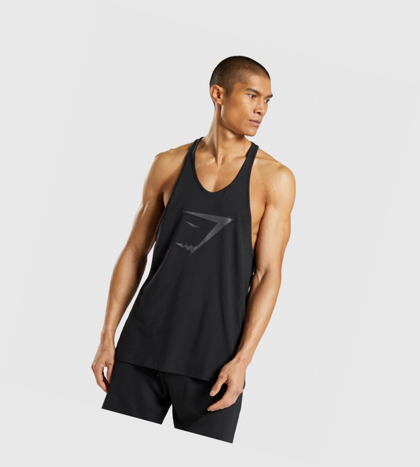 Gymshark Sharkhead Infill Singlet Herre Svarte | OGISAP519