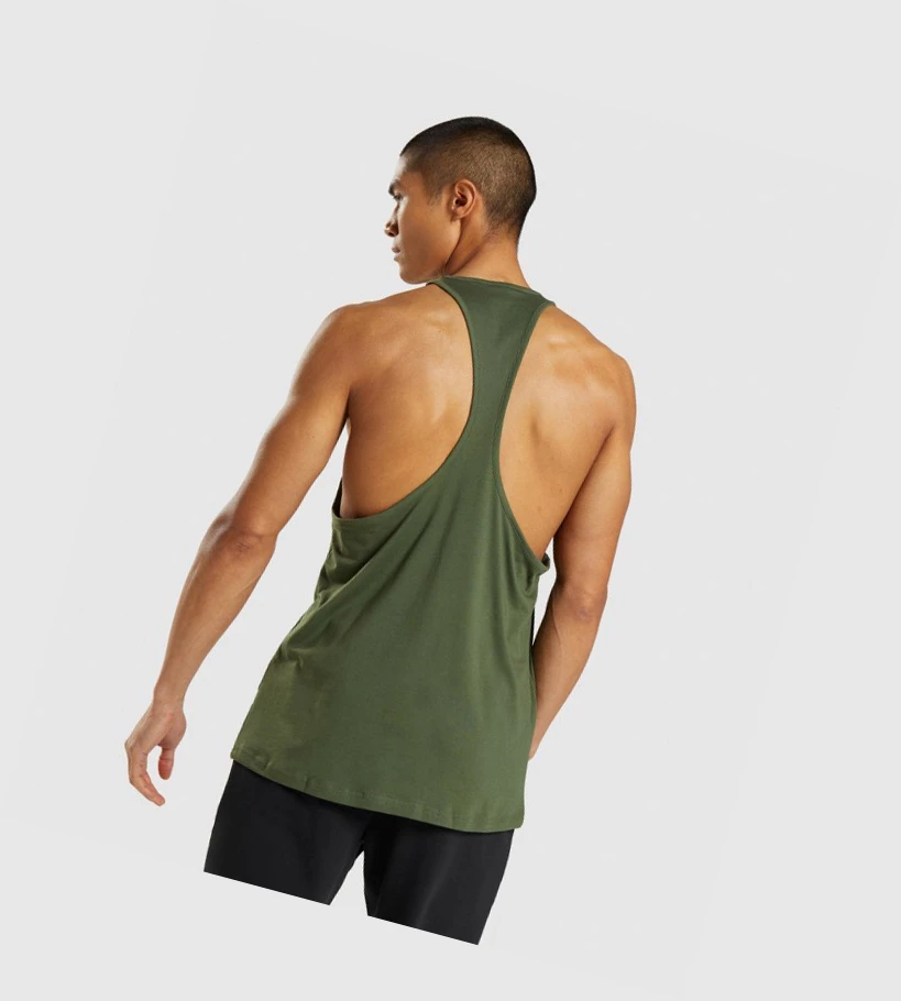 Gymshark Sharkhead Infill Singlet Herre Grønn | QKRSCN753