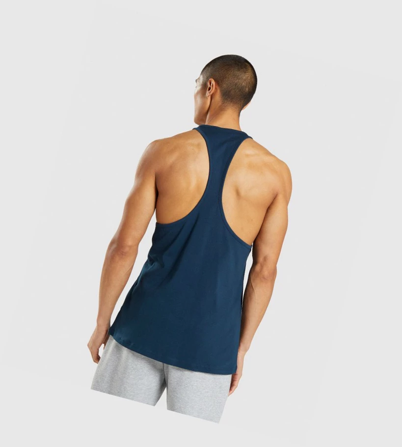 Gymshark Sharkhead Infill Singlet Herre Marineblå | SFWOPR485