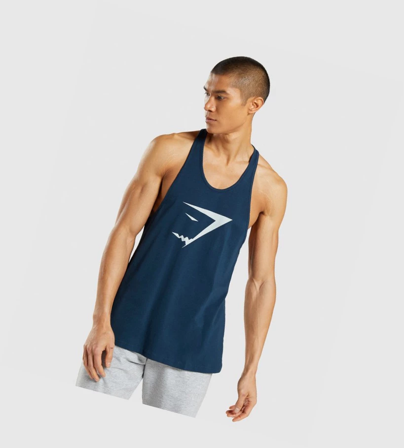 Gymshark Sharkhead Infill Singlet Herre Marineblå | SFWOPR485