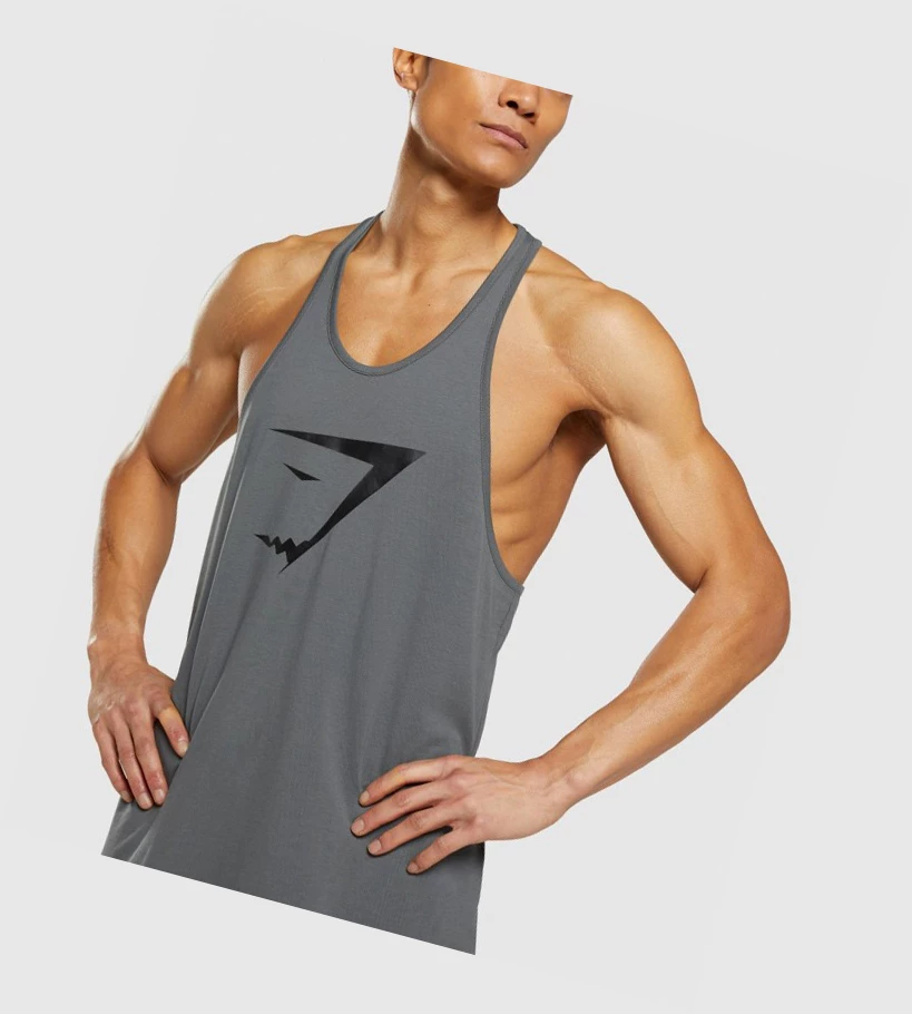 Gymshark Sharkhead Infill Singlet Herre Grå | UXZHNY856