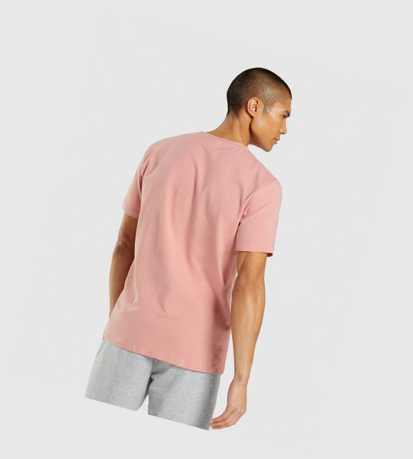 Gymshark Sharkhead Infill T-skjorte Herre Rosa | ASFRYP649