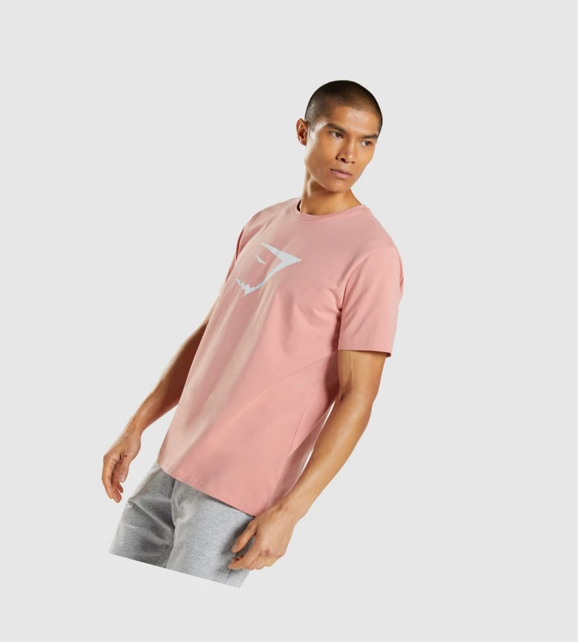 Gymshark Sharkhead Infill T-skjorte Herre Rosa | ASFRYP649