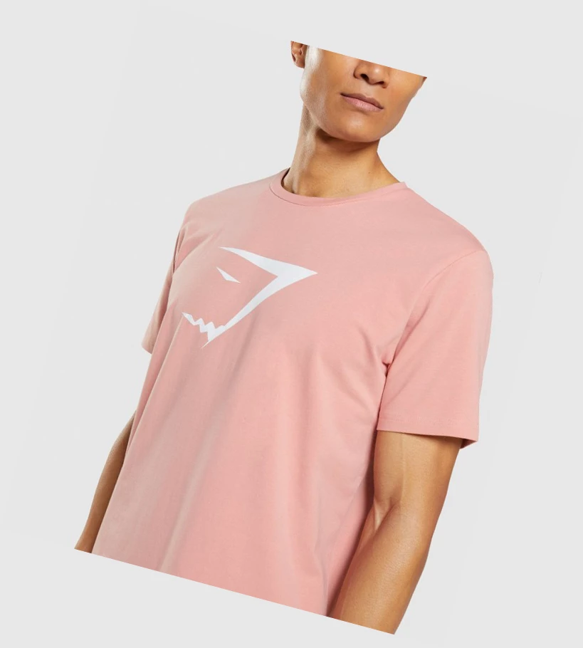 Gymshark Sharkhead Infill T-skjorte Herre Rosa | ASFRYP649