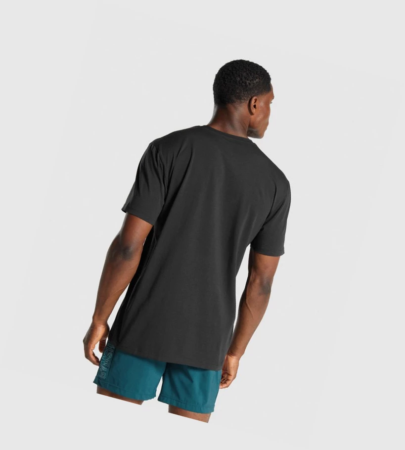 Gymshark Sharkhead Infill T-skjorte Herre Svarte | ITNAZJ120