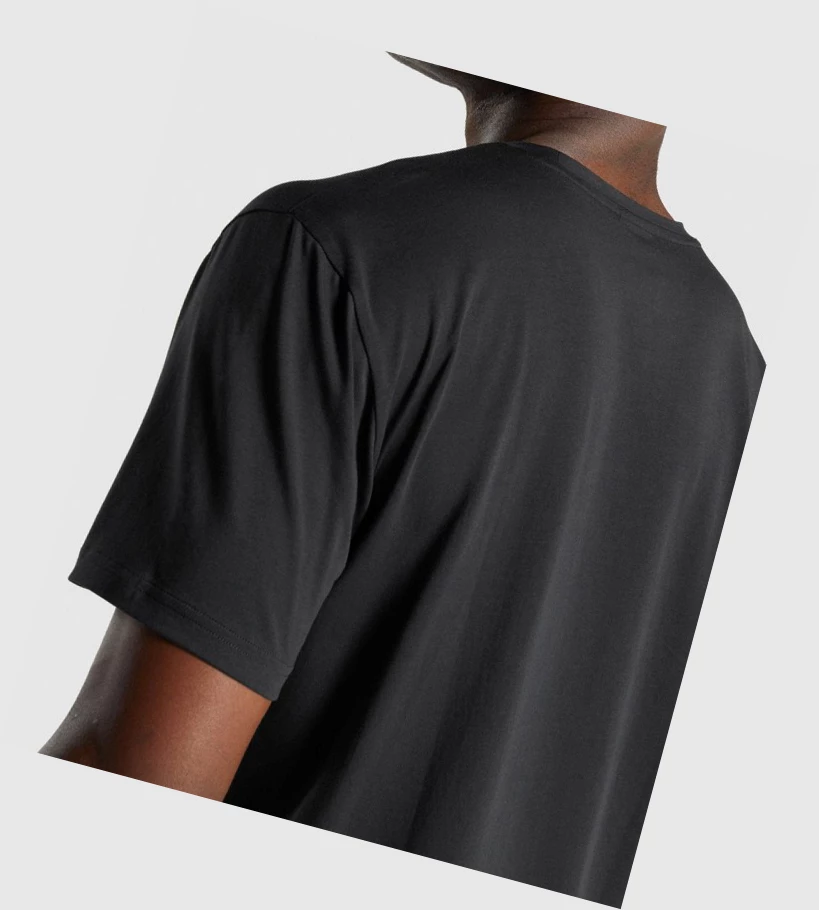 Gymshark Sharkhead Infill T-skjorte Herre Svarte | ITNAZJ120