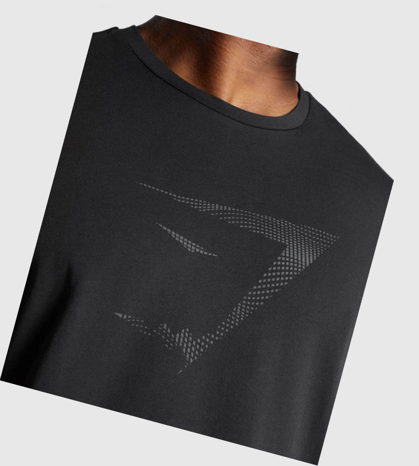 Gymshark Sharkhead Infill T-skjorte Herre Svarte | ITNAZJ120