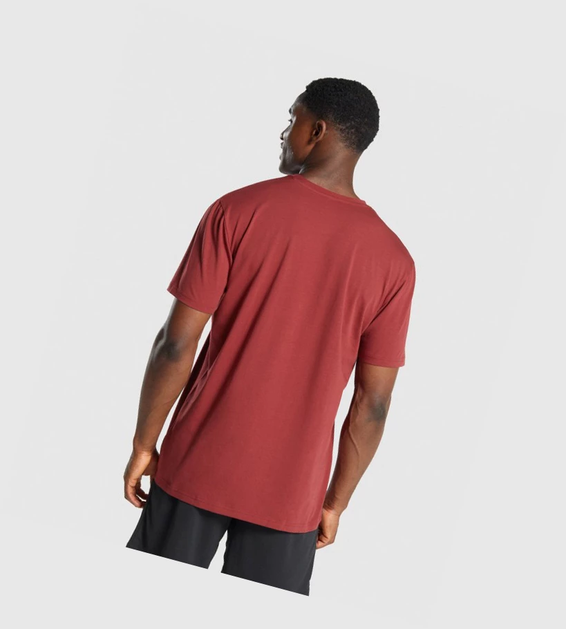 Gymshark Sharkhead Infill T-skjorte Herre Burgunder | UYLXOR823