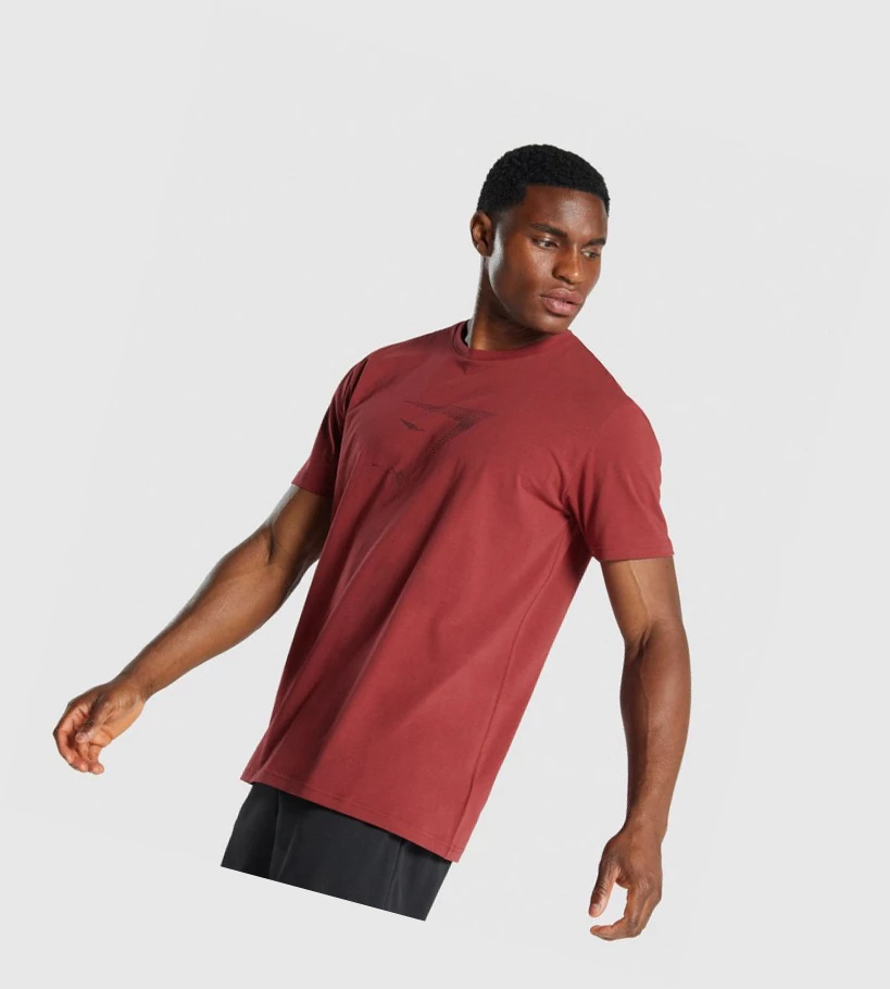 Gymshark Sharkhead Infill T-skjorte Herre Burgunder | UYLXOR823