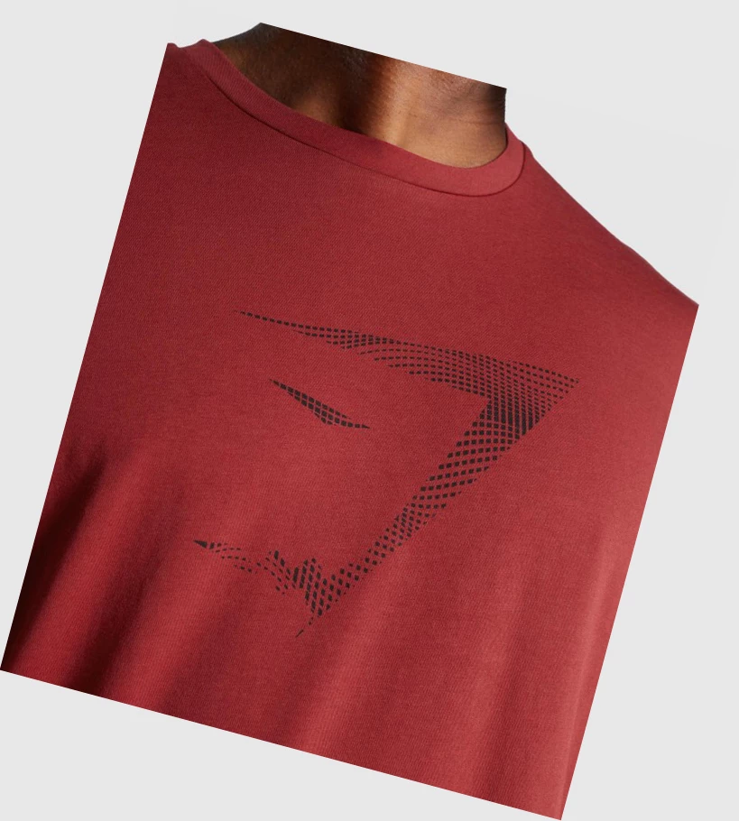 Gymshark Sharkhead Infill T-skjorte Herre Burgunder | UYLXOR823