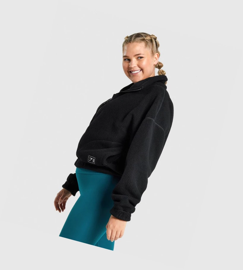 Gymshark Sherpa Klær Dame Svarte | BACPNS694