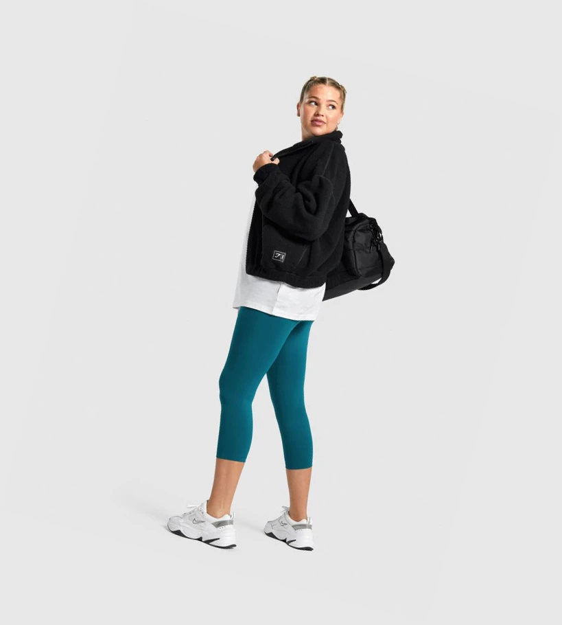 Gymshark Sherpa Klær Dame Svarte | BACPNS694