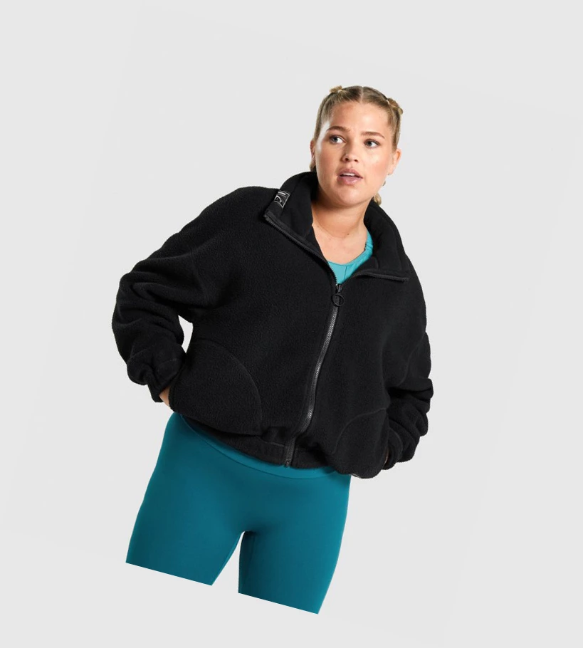 Gymshark Sherpa Klær Dame Svarte | BACPNS694