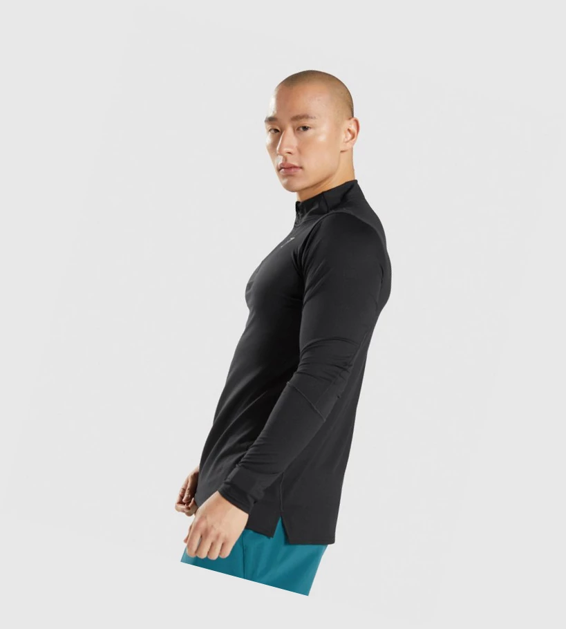 Gymshark Speed 1/4 Zip Klær Herre Svarte | RMHUVK057