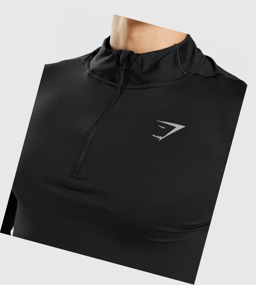 Gymshark Speed 1/4 Zip Klær Herre Svarte | RMHUVK057