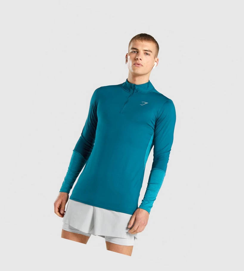 Gymshark Speed 1/4 Zip Klær Herre Turkis | FDJEMZ517