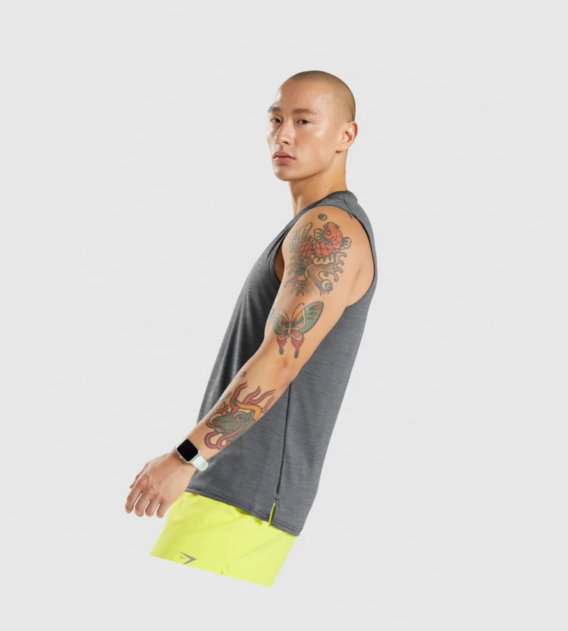 Gymshark Speed Singlet Herre Svarte Grå | IKOPMH315