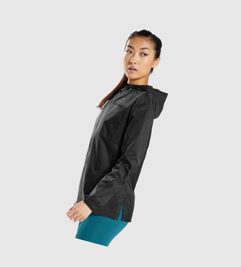 Gymshark Speed Windbreaker Klær Dame Svarte | CGFVJK956