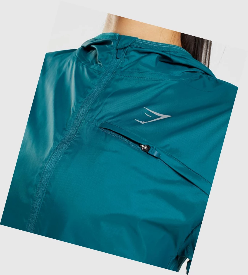 Gymshark Speed Windbreaker Klær Dame Turkis | SOKVBJ152