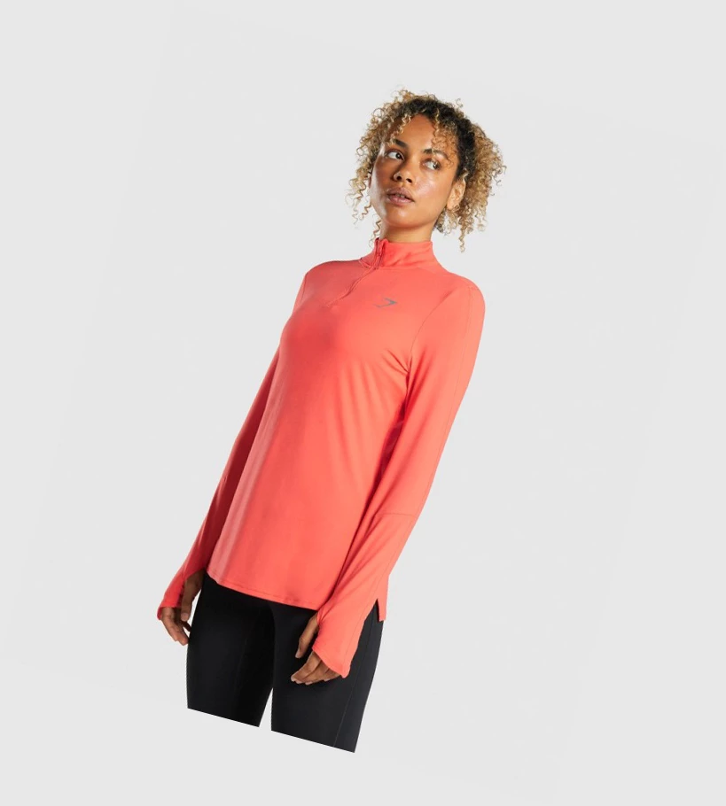 Gymshark Speed Zip-Up Klær Dame Oransje | WQKPXU071