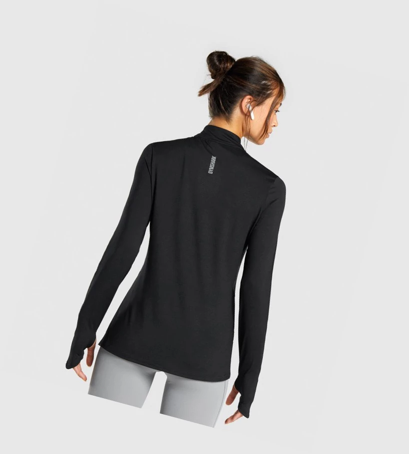 Gymshark Speed Zip-Up Klær Dame Svarte | RLSJPC241