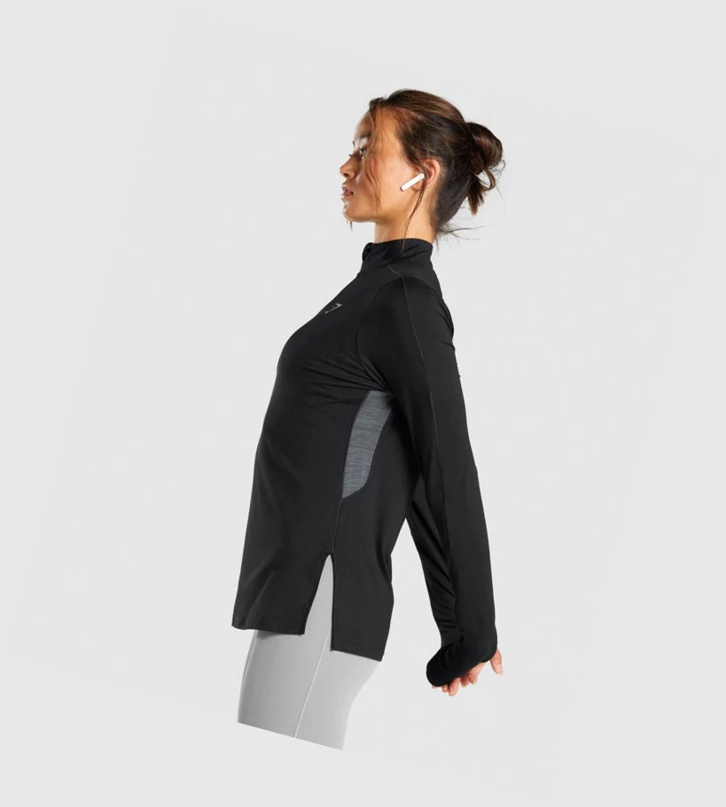 Gymshark Speed Zip-Up Klær Dame Svarte | RLSJPC241