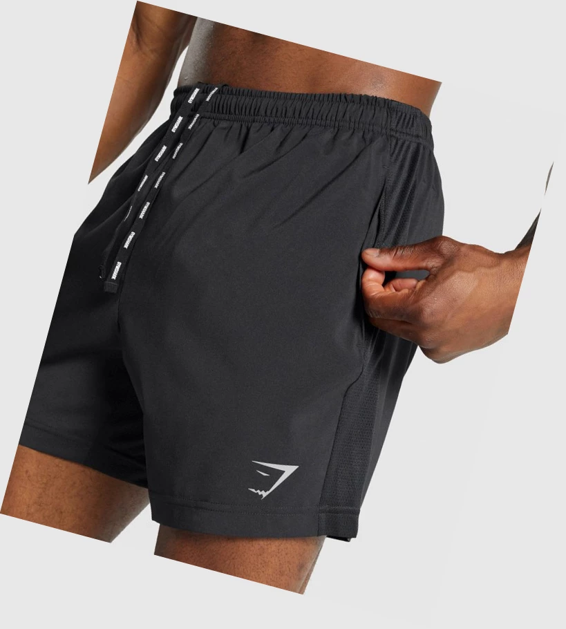 Gymshark Sports Shorts Herre Svarte | JRAMBN721