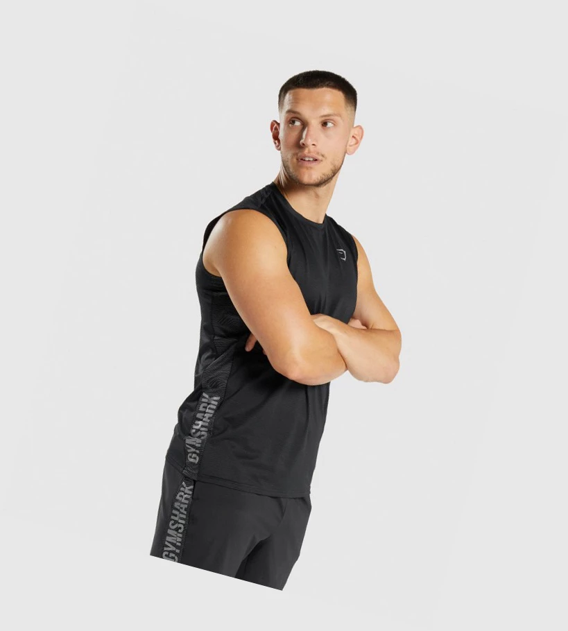 Gymshark Sports Singlet Herre Svarte | WJNHUF517