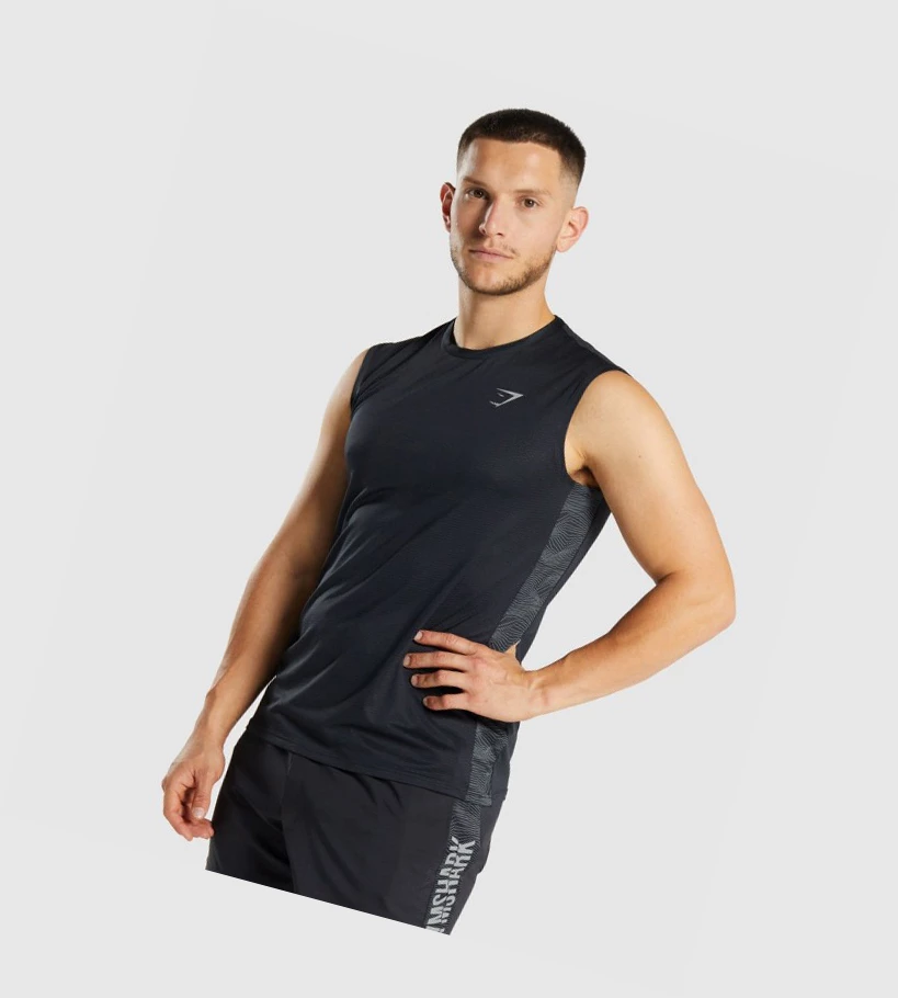 Gymshark Sports Singlet Herre Svarte | WJNHUF517