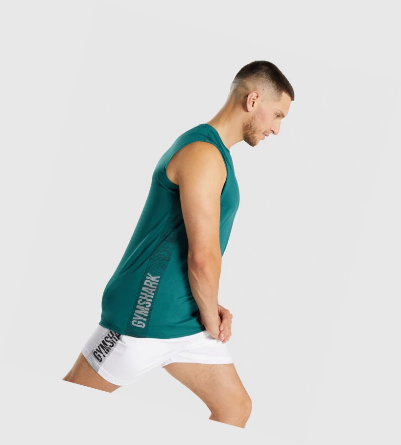 Gymshark Sports Singlet Herre Turkis | SVOXNF324