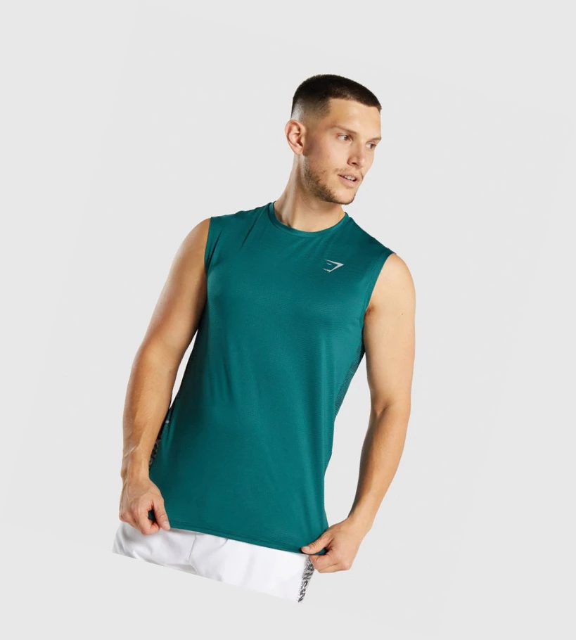 Gymshark Sports Singlet Herre Turkis | SVOXNF324