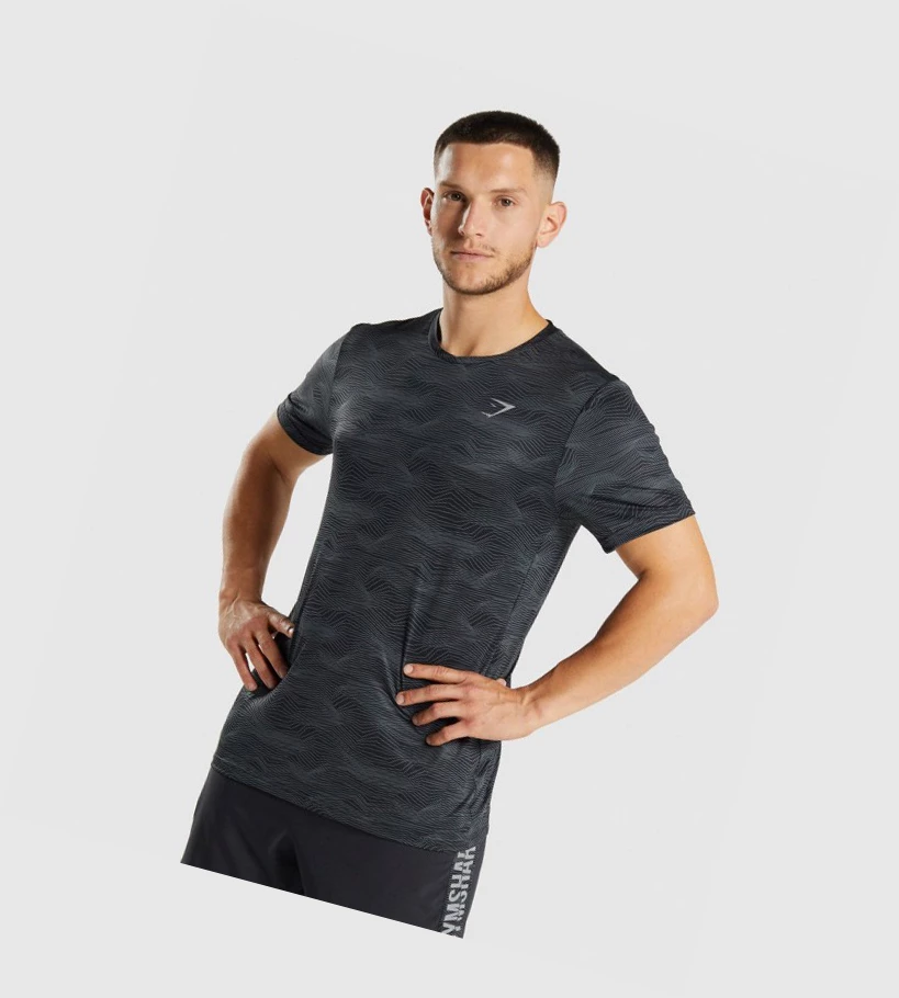 Gymshark Sports T-skjorte Herre Svarte | KIHWLX629