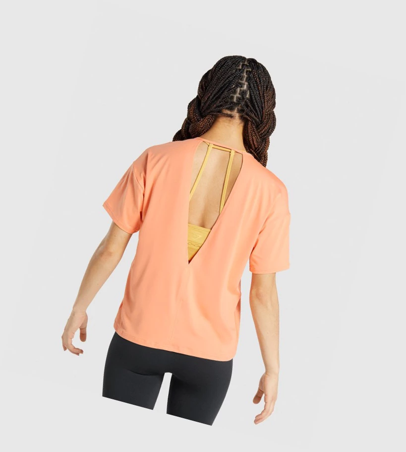 Gymshark Studio T-skjorte Dame Korall | VKQLTW841