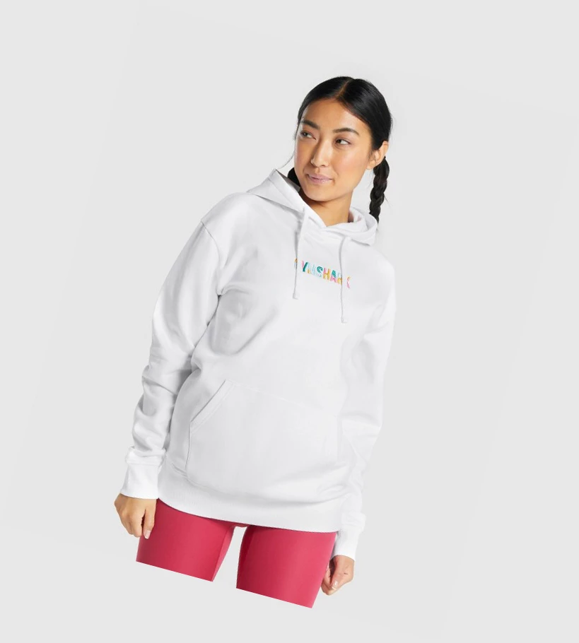 Gymshark Sundae Grafiske Oversized Klær Dame Hvite | IDLCOT140